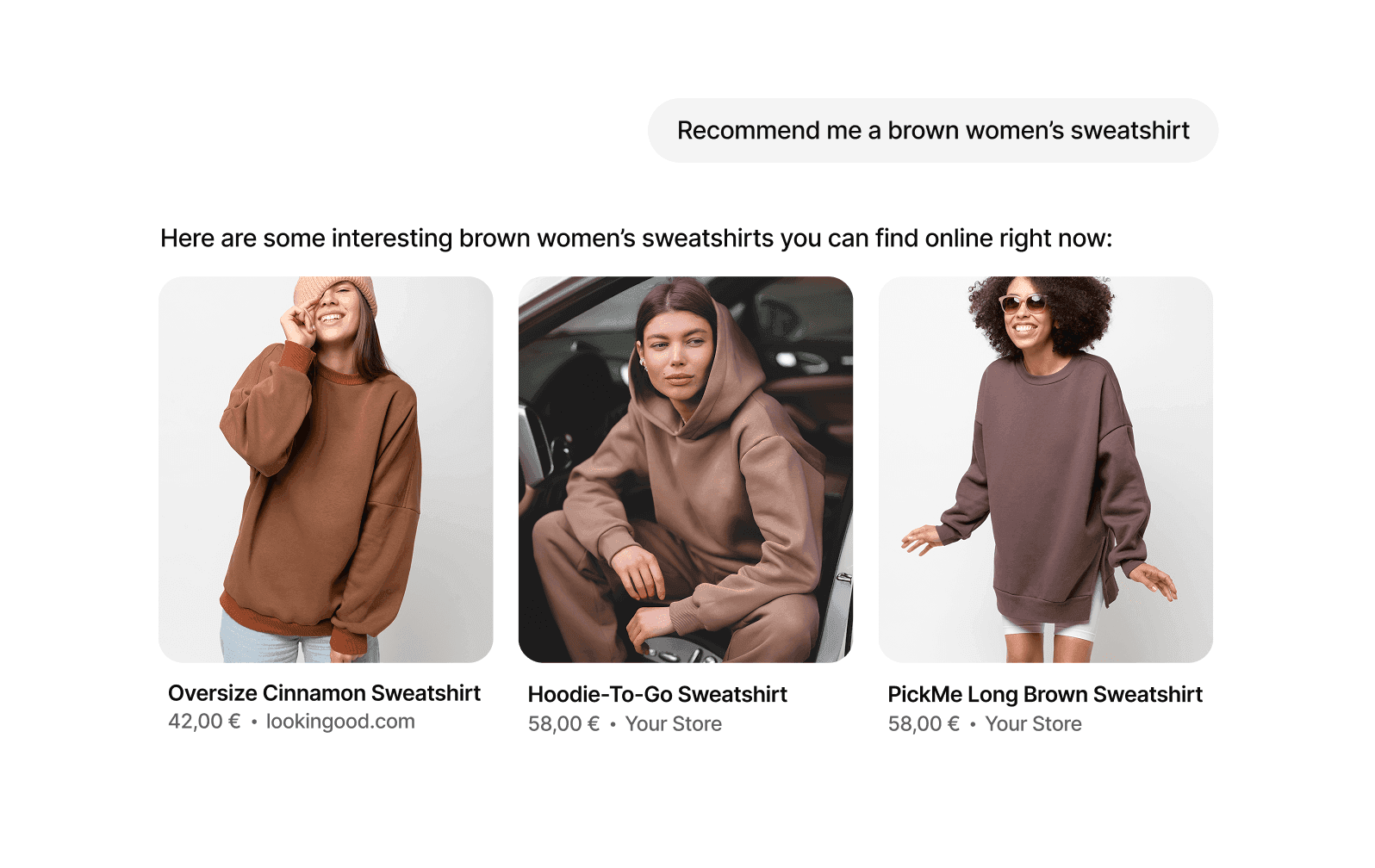 Integration von E-Commerce mit KI ohne Code mit der Semly-Plattform in 5 Minuten. Schema für die Verbindung eines Online-Shops mit KI-Modellen (ChatGPT, Gemini) ohne Programmierung.